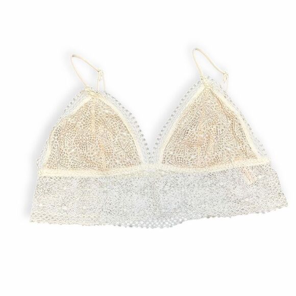 VICTORIA’S SECRET Women’s Ivory Lace Bralette Size Medium - Picture 1 of 6